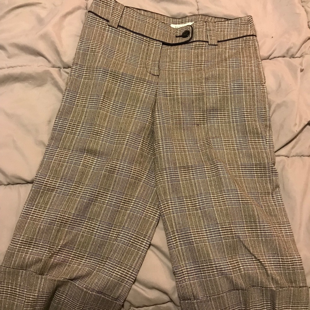 White House Black Market Plaid Crop Dress Pants